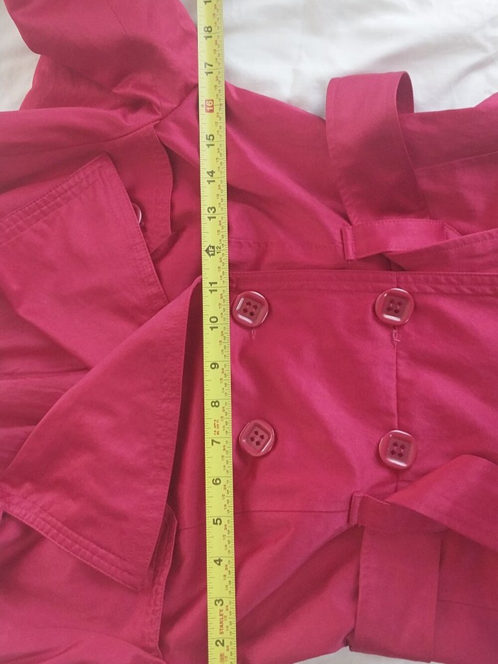 Stunning Red Raspberry Trench Coat - Picture 7 of 8